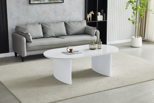 Table Basse Joséphine – Plateau Céramique Effet Marbre Blanc
