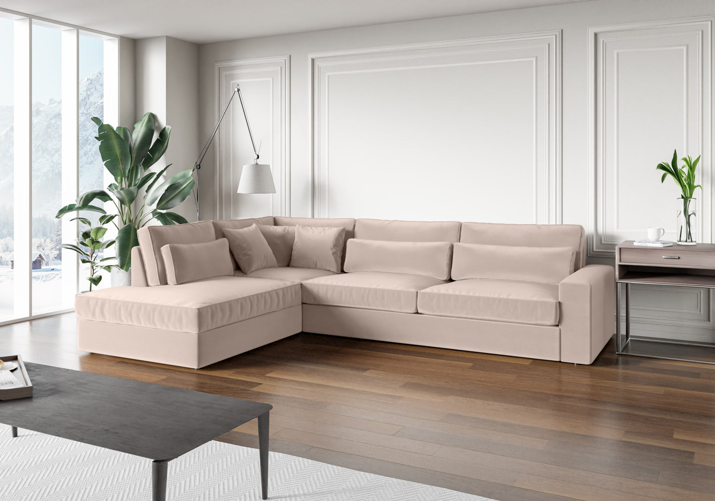 Canapé Bristola – Grand canapé d’angle Gauche moderne (315X230 cm)
