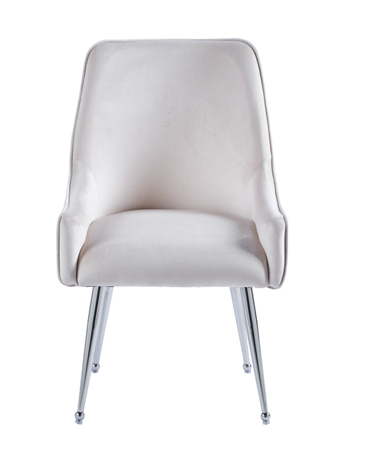 Chaise Luxury en Velours avec Pieds Chromés – Élégance et Confort