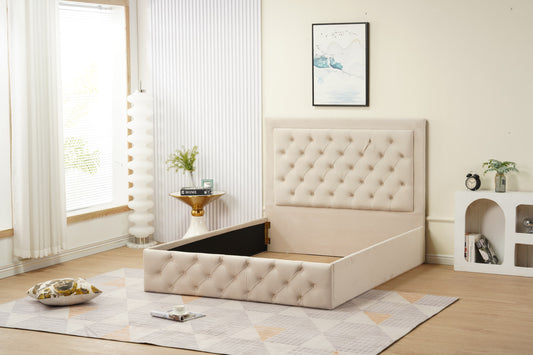 Cadre de lit Roma 160x200 cm en velours – design élégant, vendu sans sommier
