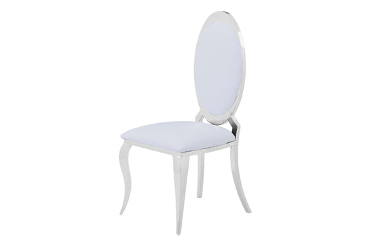 Chaise Angel en Similicuir Blanc – Élégance et Confort