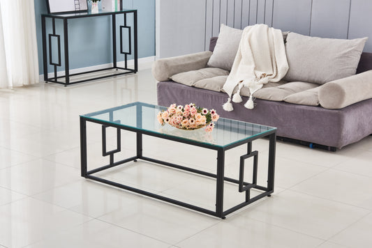 Table Basse Sophie – Structure Métal Transparent 120x60x45 cm