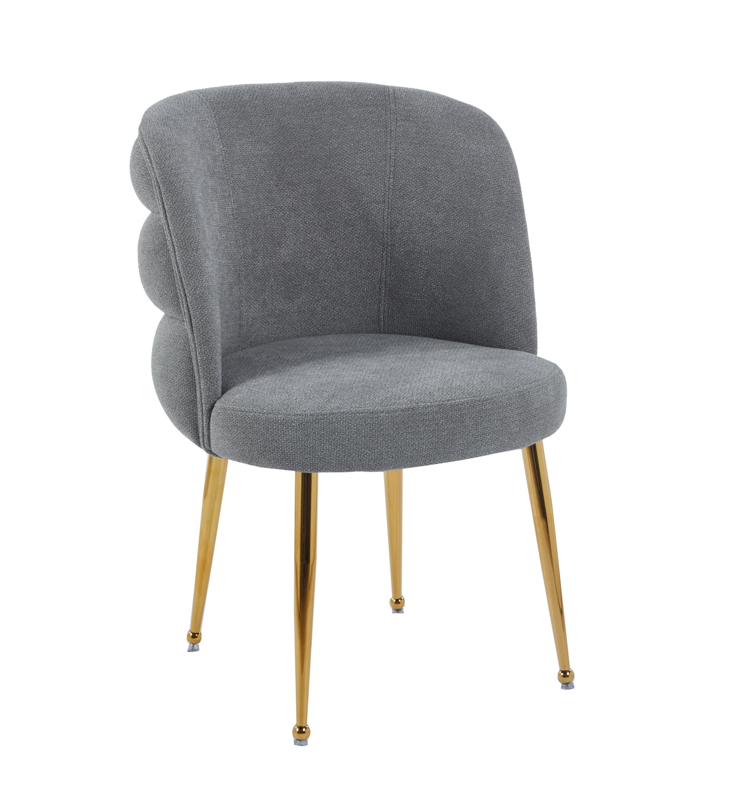 Chaise Sacha en Tissu Effet Lin avec Pieds Dorés – Élégance et Confort