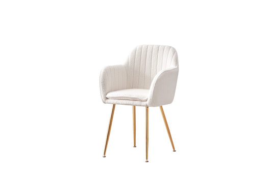 Chaise avec Accoudoirs Kanvas en Tissu Doudou avec Pieds Dorés – Confort et Élégance