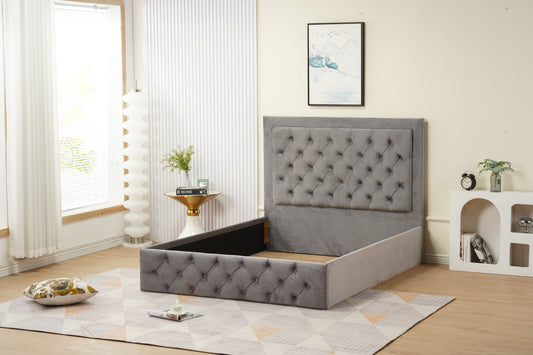 Cadre de lit Roma 160x200 cm en velours – Design élégant, vendu sans sommier