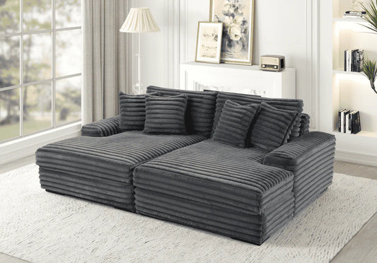 Canapé CELIA – Moelleux en tissu côtelé épais, 3 places (250x180x77 cm)