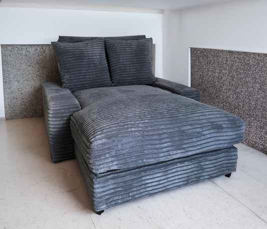 Canapé Celia - Moelleux en tissu cotele epais 180X135cm