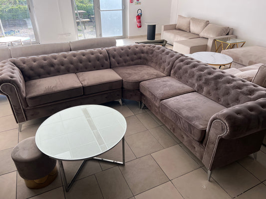 Canapé D'Angle Cloure Tiffany Velours 263X263cm