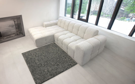 Canapé d’Angle Gauche Brest – Tissu Doudou Bouclé 270x175x80 cm