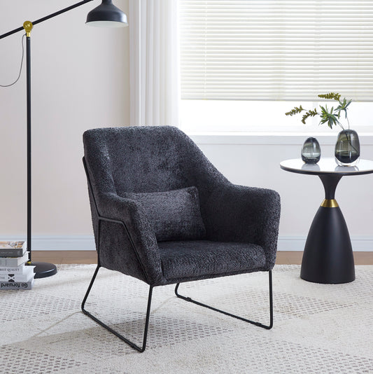 Fauteuil Baska en laine anthracite – Confort et élégance moderne