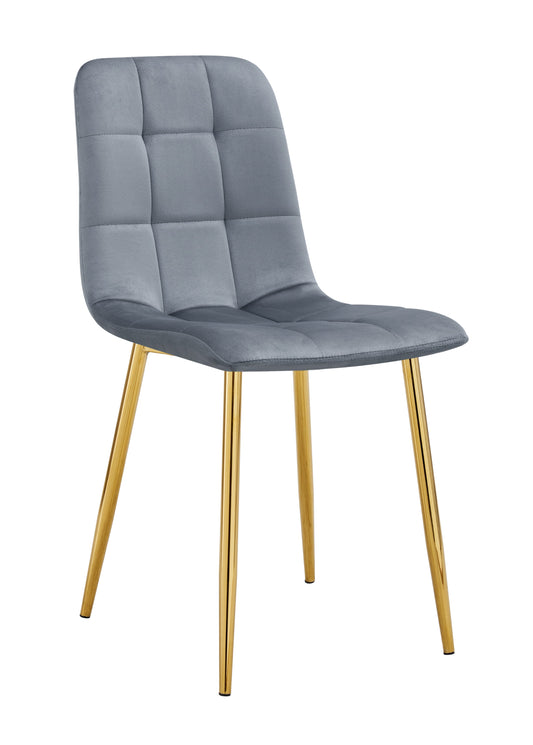 Chaise Elisa en Velours avec Pieds Dorés – Élégance et Modernité