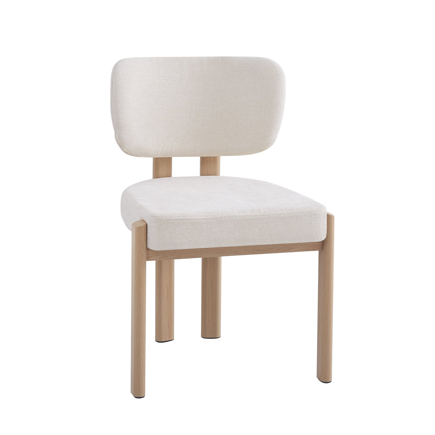 Chaise Baguette en Tissu Serge Chenille avec Pieds Effet Bois – Confort et Élégance