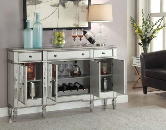 Buffet miroir Romane 165x45x91,5 cm – Élégance et rangement raffiné