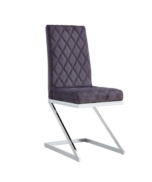 Chaise Cocomat Matelassée en Velours Anthracite – Élégance et Confort