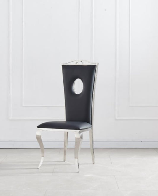 Chaise Royal en Similicuir Noir