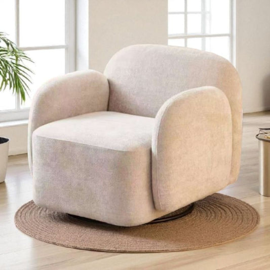 Fauteuil Senso en Velours Texturé Taupe – Confort et Élégance