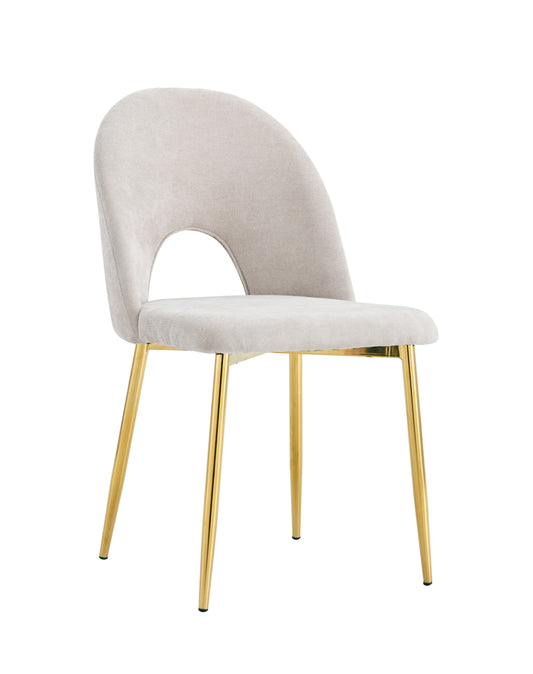 Chaise Teddy en Tissu Doudou avec Pieds Dorés – Douceur et Élégance