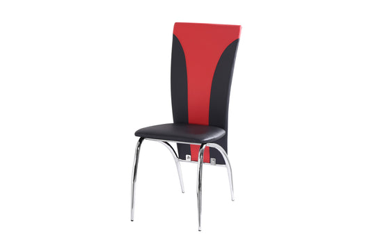 Chaise Duna en Similicuir Noir et Rouge – Design Moderne et Confor