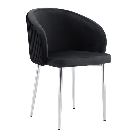 Chaise Carlita avec Accoudoirs et Pieds Chromés – Confort et Élégance