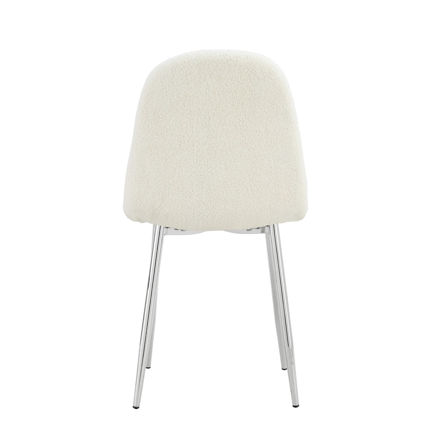 Chaise Scandinave en Tissu Doudou avec Pieds Chromés – Douceur et Modernité