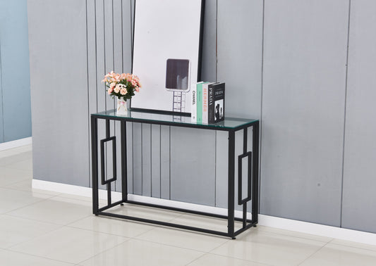 Console Sophie en Métal et Verre Transparent 120x40x78 cm