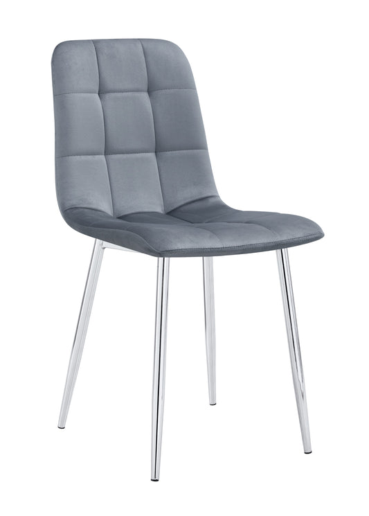 Chaise Elisa en Velours avec Pieds Chromés – Élégance et Modernité
