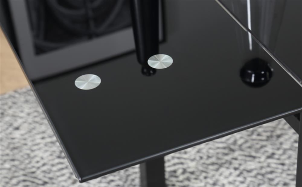 Table extensible Bora – Pieds noirs et plateau noir 110/170x70x75 cm