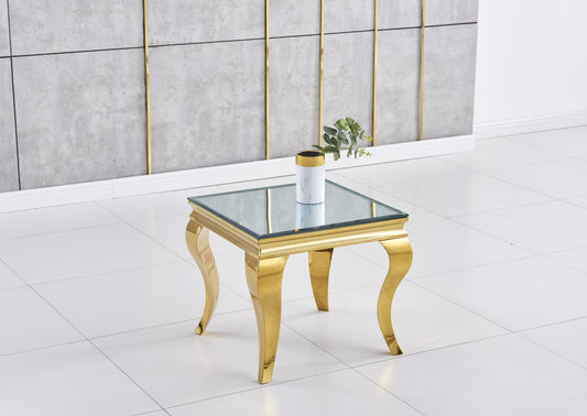 Guéridon Baroque Gold – Plateau Miroir 50x50 cm