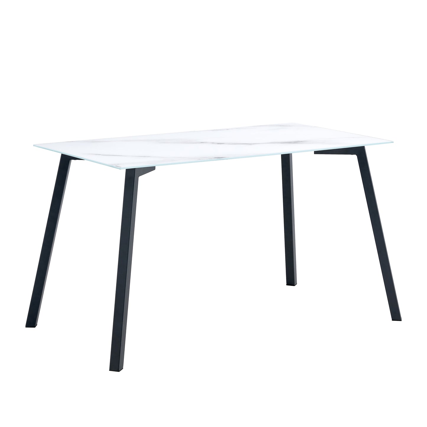 Table repas Mirage – Plateau effet marbre blanc 130x70x75 cm