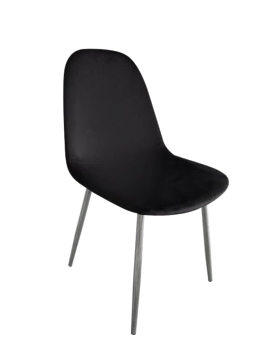 Chaise Scandinave en Velours avec Pieds Chromés – Élégance et Confort