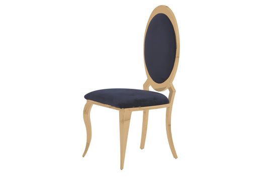 Chaise Angel en Velours Noir avec Pieds Dorés – Élégance et Luxe