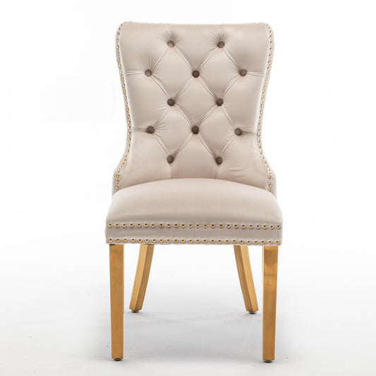 Chaise Poignée Rectangle avec Pieds Dorés – Chic et Confort
