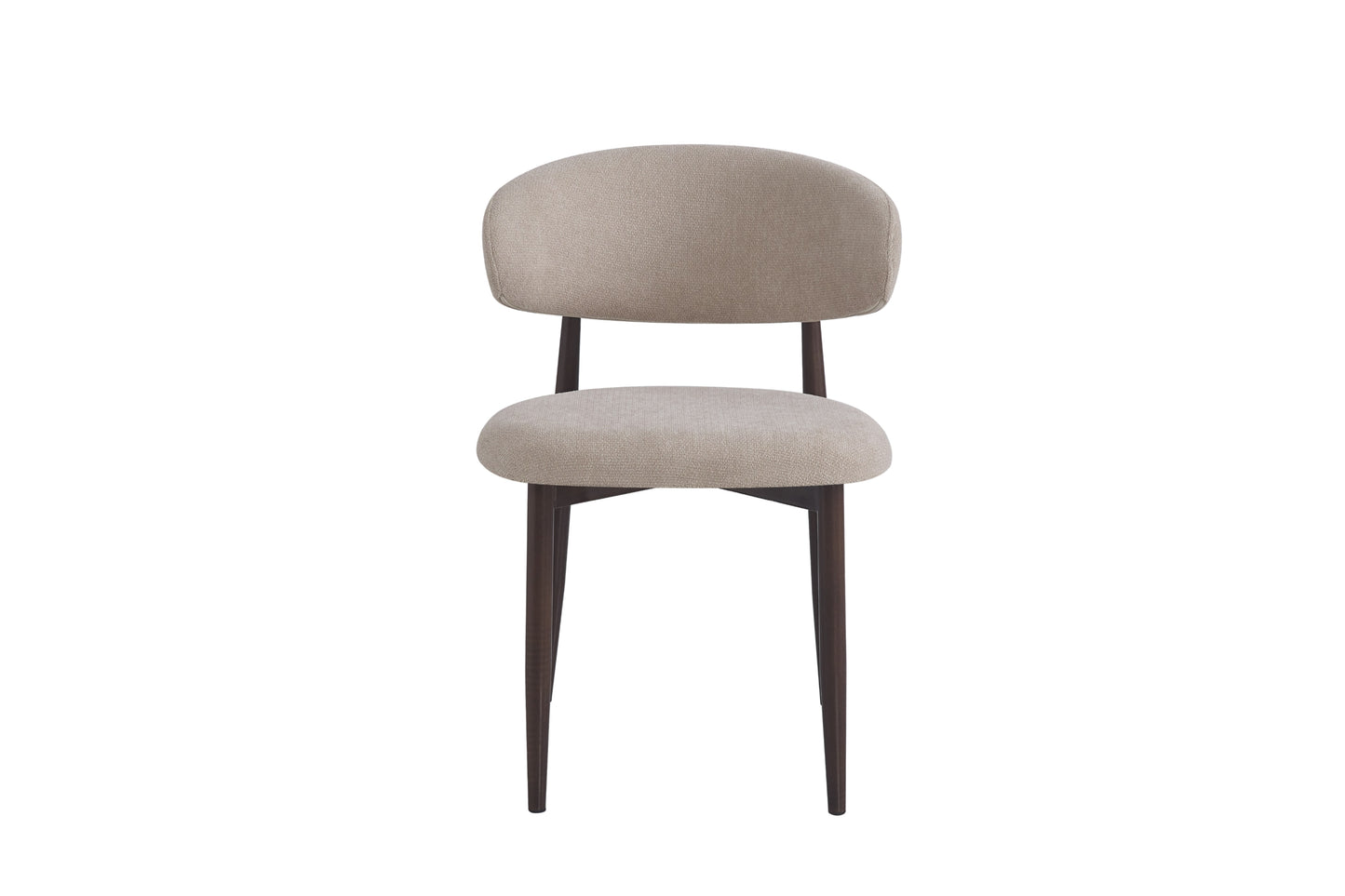 Chaise Lucile en Tissu Moka avec Pieds Effet Noyer – Élégance et Confort