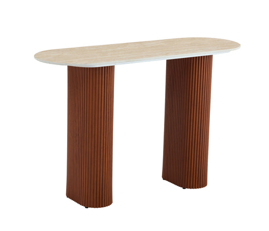 Console Roxy avec Plateau en Céramique Effet Travertin – 120x40x78 cm
