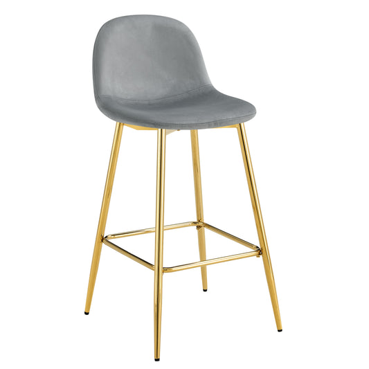 Tabouret de Bar Scandinave en Velours avec Pieds Dorés – Confort et Élégance