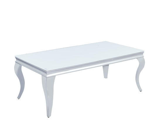 Table Basse Baroque – Pieds Chrome 120x60x45 cm