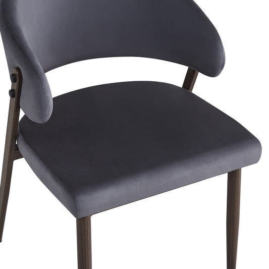 Chaise Lamia en Velours avec Pieds Finition Noyer – Élégance et Confort