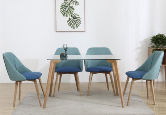 Table à manger Mirage – Plateau en verre transparent 130x70 cm