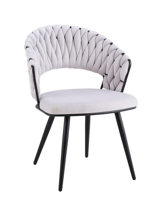 Chaise Carolina avec Pieds en Métal Noir – Élégance et Robustesse