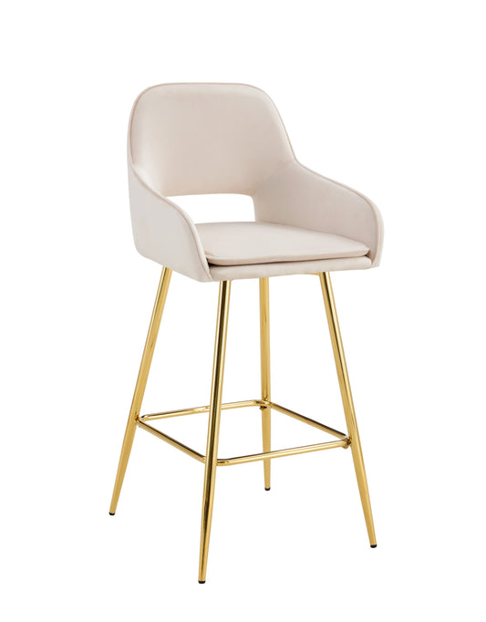 Tabouret de Bar Athena en Velours avec Pieds Gold – Luxe et Confort