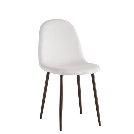 Chaise Scandinave en Velours Beige avec Pieds Effet Noyer – Style et Confort