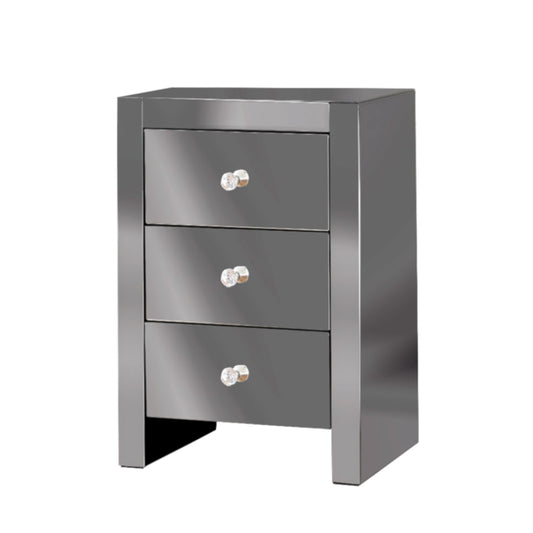 Chevet Giselle Miroir Gris 45x35x66 cm