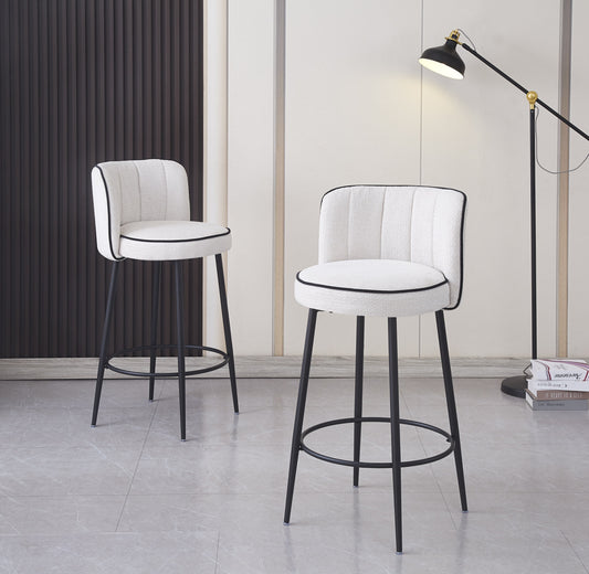 Tabouret de Bar Cathy avec Pieds en Métal Noir – Design Moderne et Confortable