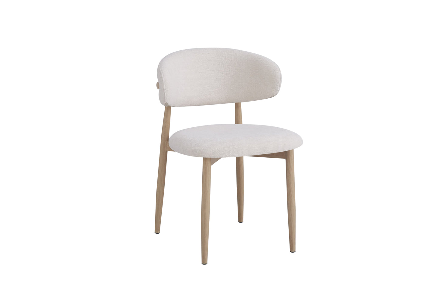 Chaise Lucile en Tissu Beige avec Pieds Effet Bois – Confort et Élégance