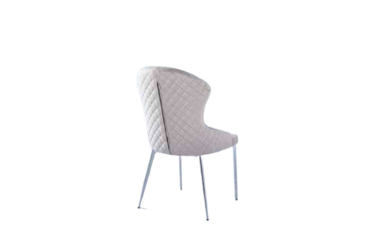 Chaise Hilton en Velours Moka avec Pieds Chromés – Confort et Élégance