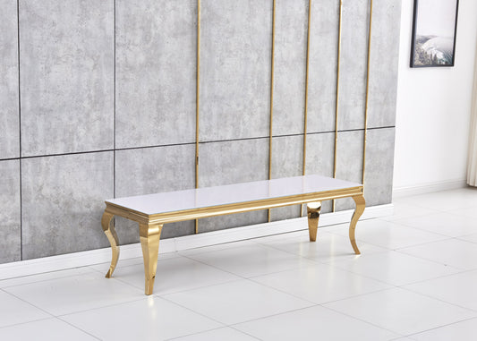 Meuble TV Baroque Gold & Blanc – 160x45x45 cm