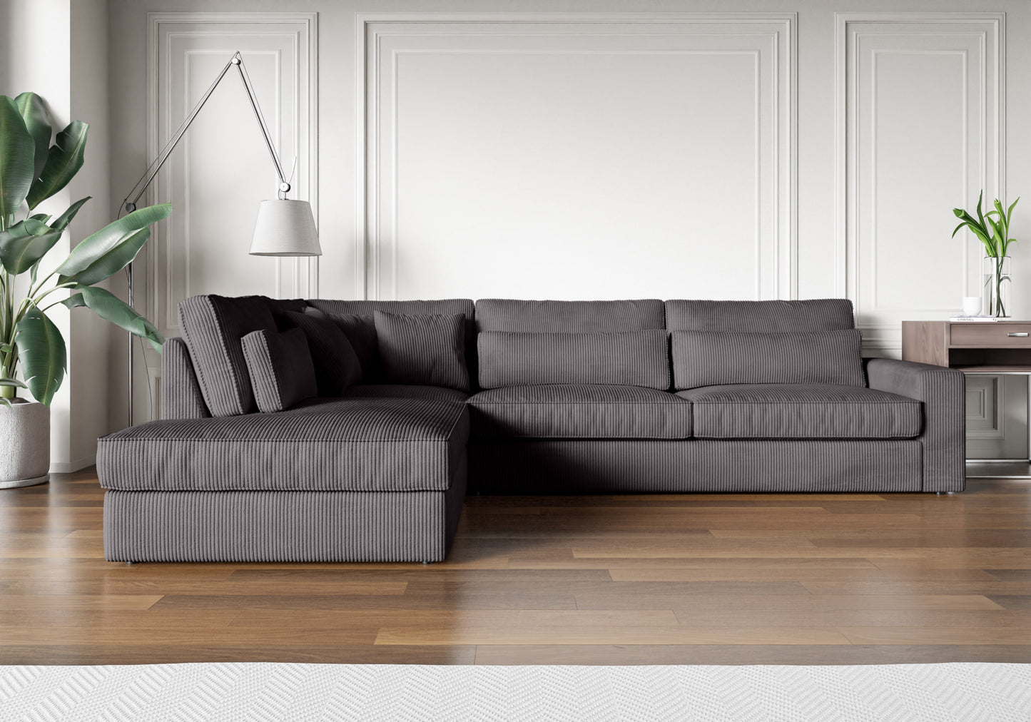Canapé Bristola – Grand canapé d’angle Gauche moderne (315X230 cm)