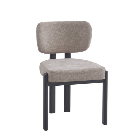 Chaise Baguette en Tissu Serge Chenille avec Pieds Métal Noir – Confort et Élégance