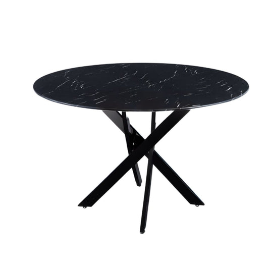 Table de repas Jessica – Pieds métal noir et plateau 100x75 cm