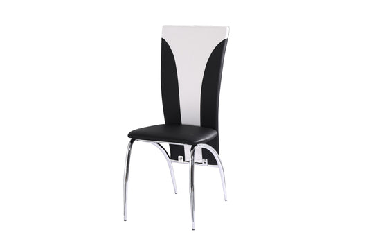 Chaise Duna en Similicuir Noir et Blanc – Élégance et Modernité
